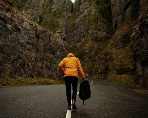 Person walking on the road